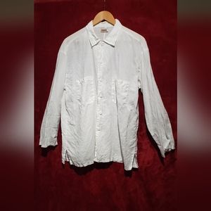 TREND white linen shirt size M